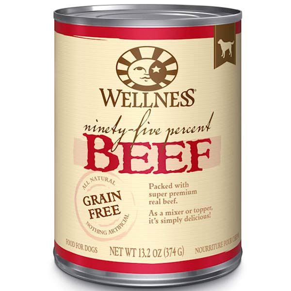 Wellness 95and#37; Beef Adult Canned Dog Food, 13.2 OZ