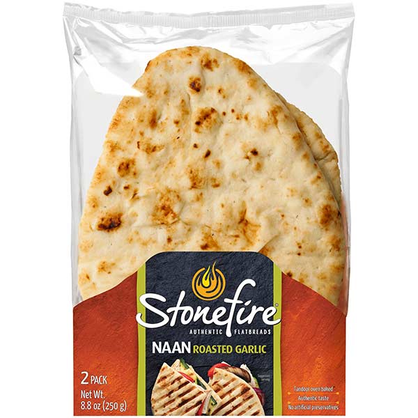 Stonefire Roasted Garlic Naan, 2 Count, 8.8 Oz