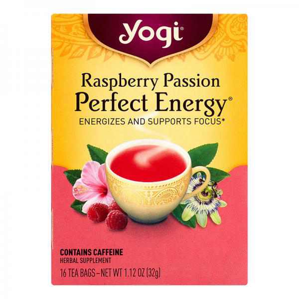 Yogi Tea, Raspberry Passion Perfect Energy Tea, Tea Bags, 16 Ct, 1.12 OZ
