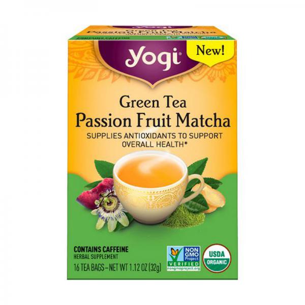 Yogi Tea, Green Tea Passion Fruit Matcha Tea, Tea Bags, 16 Ct, 1.12 OZ