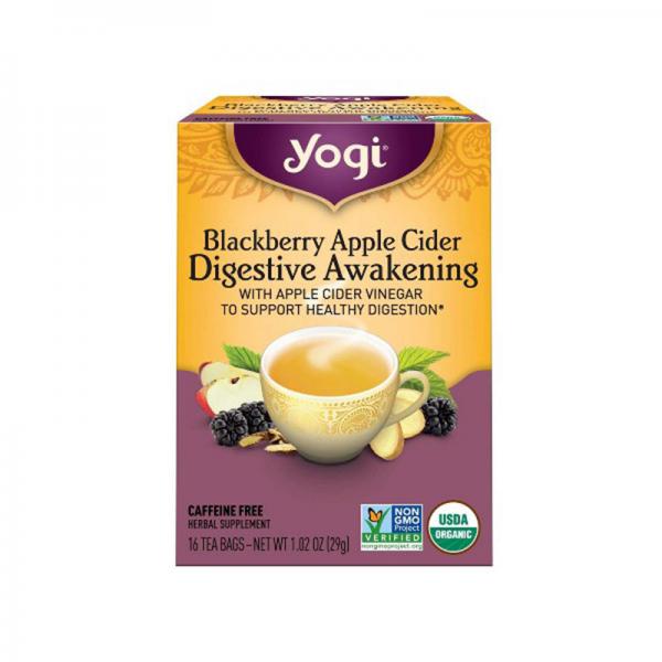 Yogi Tea Blackberry Apple Cider Digestive Awakening Tea Bags - 16ct