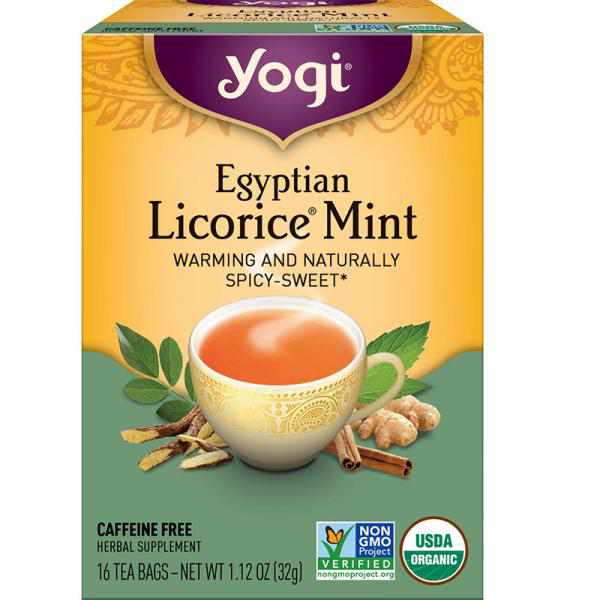 Yogi Egyptian Licorice Mint Tea, 16 Tea Bags (Pack of 6)