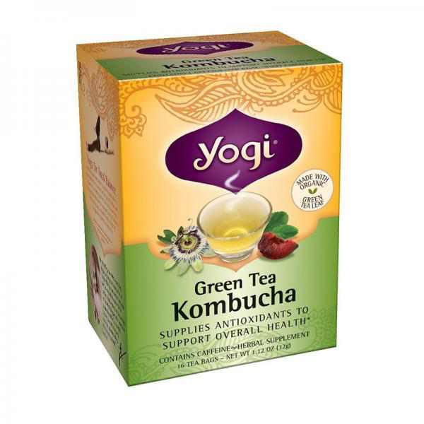 Yogi Kombucha Green Tea, 16 Tea Bags,1.12oz (Pack of 6)