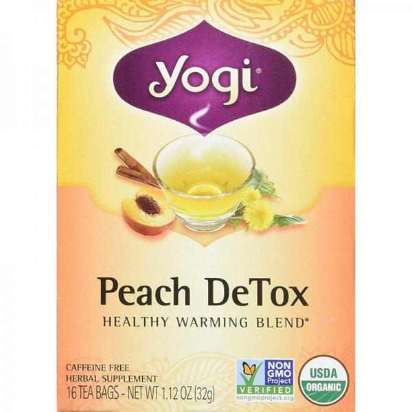 Yogi Peach DeTox Tea, 16 Tea Bags (Pack of 6)