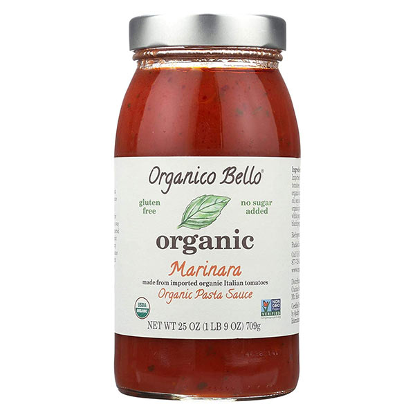 Organico Bello Organic Gluten Free Pasta Sauce, Marinara, 25 Oz