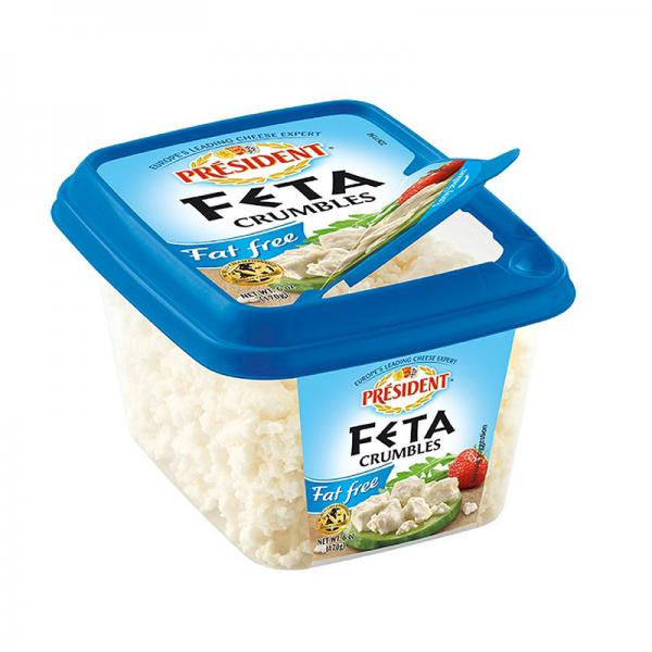 President Fat Free Feta Crumbled Cheese, 6 oz