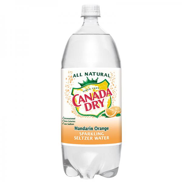 Canada Dry All Natural Sparkling Mandarin Orange Seltzer Water, 2 L