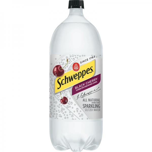 Schweppes Sparkling All Natural Unsweetened Black Cherry Seltzer Water, 2 L