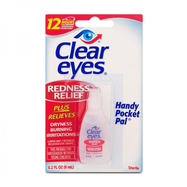 Clear Eyes Handy Pocket Pal Redness Relief Eye Drops, 0.2 FL OZ
