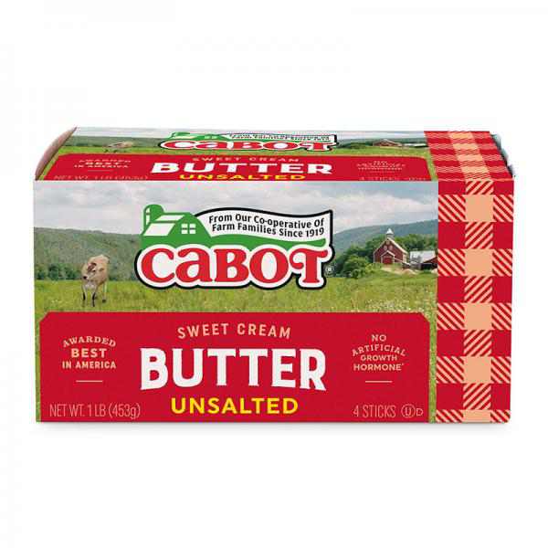 Cabot Unsalted Butter Quarters, 1 Lb