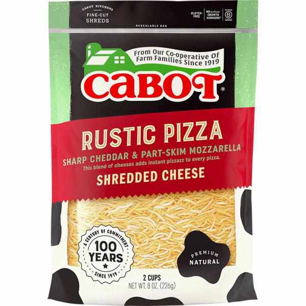 Cabot Shredded Cheese Rustic Pizza, 8 Oz.