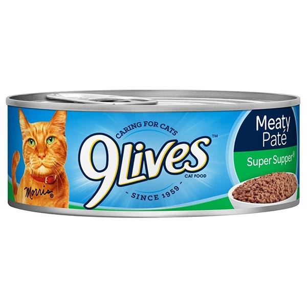 9Lives Meaty Pate Super Supper Wet Cat Food, 5.5 Oz. Cans (Pack of 4)
