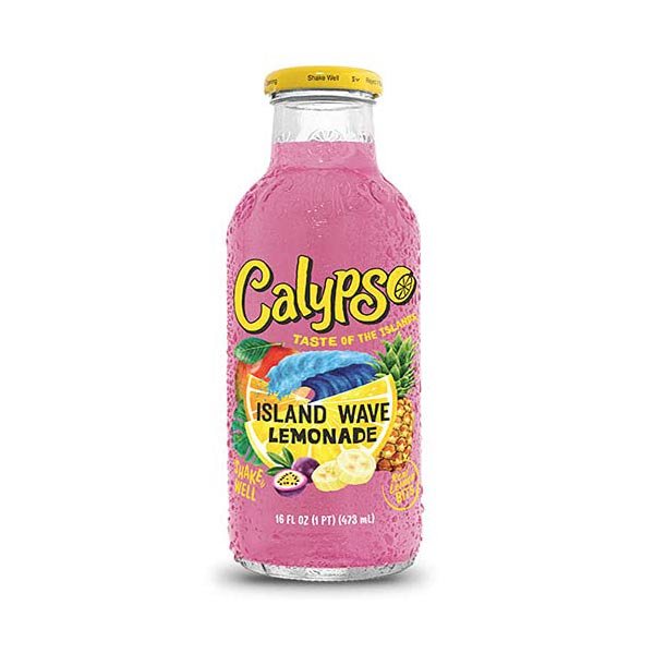 Calypso Lemonades | Made with Real Fruit and Natural Flavors | Island Wave Lemonade, 16 Fl Oz (Pack of 12)