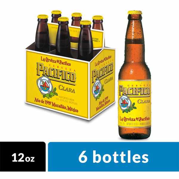 Pacifico Clara Mexican Lager Beer, 6 Pk 12 Fl Oz Bottles, 4.4% ABV
