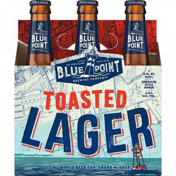 Blue Point Brewing Company Toasted Lager, 6 Pack 12 Fl. Oz. Bottles, 5.5% ABV