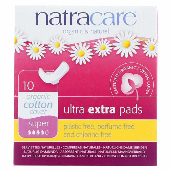 Natracare Natural Organic Ultra Extra Pads, Super, 10 Ct