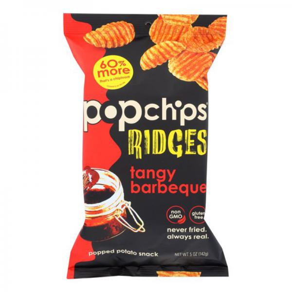 Popchips Potato Chip - Ridges - Tangy BBQ , 5 OZ