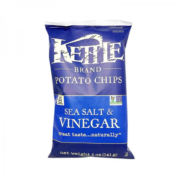 Kettle Brand Potato Chips - Sea Salt & Vinegar Chips. 5-ounce bag (Pack of 3)