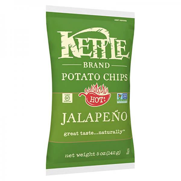 Kettle Brand Potato Chips, Jalapeno, 5-Ounce Bags (Pack of 15)