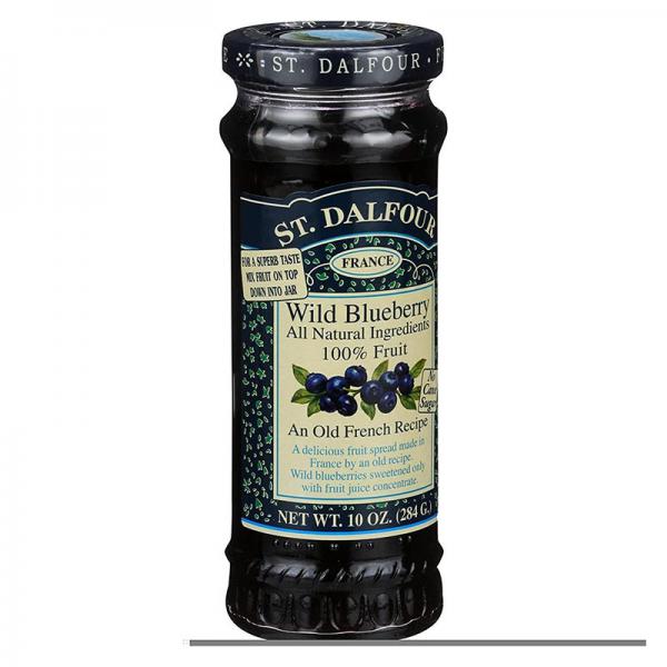 St Dalfour Fruit Spread, Deluxe, Wild Blueberry, 10 Oz, Pack of 6