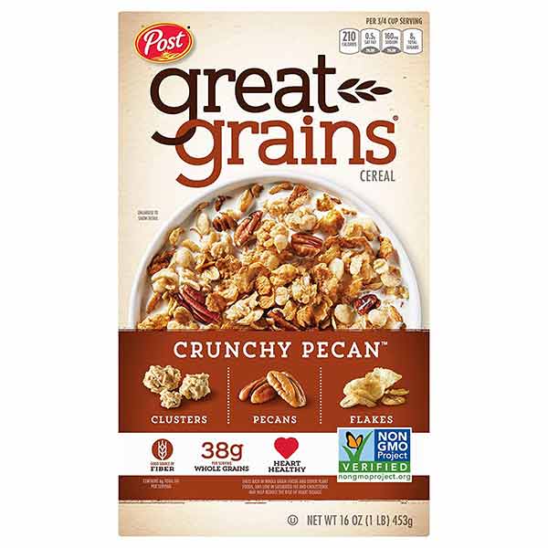 Post Great Grains Breakfast Cereal, Crunchy Pecan, 16 Oz