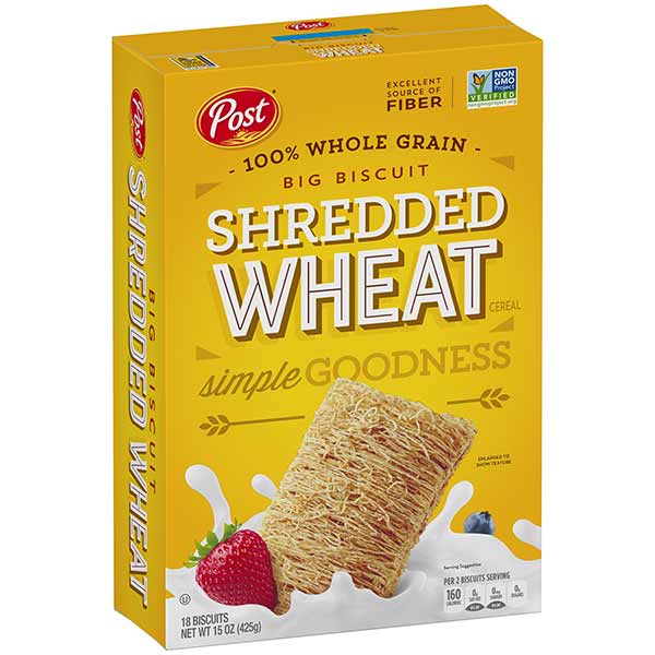 Post Shredded Wheat Whole Grain Breakfast Cereal, 15 Oz