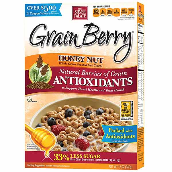 Grain Berry Antioxidants Whole Grain Cereal - Toasted Oats - Case of 6 - 12 Oz.