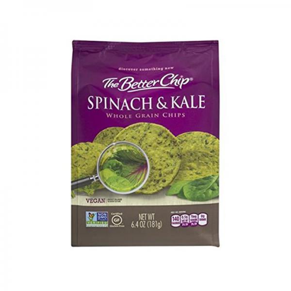 The Better Chip Vegan Whole Grain Chips, Spinach & Kale, 6.4 Oz