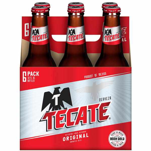 Cerveza Tecate Mexican Lager Beer, 6-Pack 12 Oz. Bottles