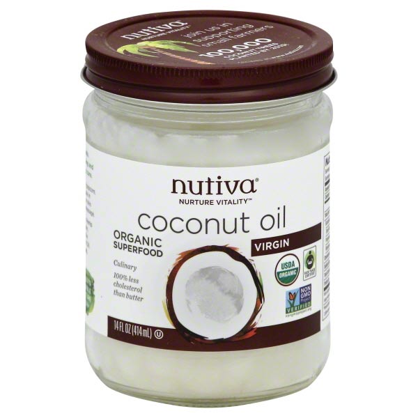 Nutiva Organic Superfood Coconut Oil Virgin 14 fl oz 414 ml Fair Trade,