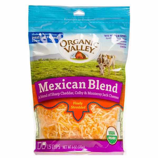 Organic Valley Finely Shredded Mexican Blend Cheese - 6oz