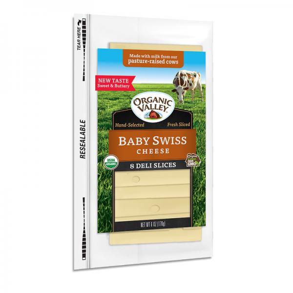 Organic Valley - Cheese Slices - Organic Baby Swiss 6.00 oz