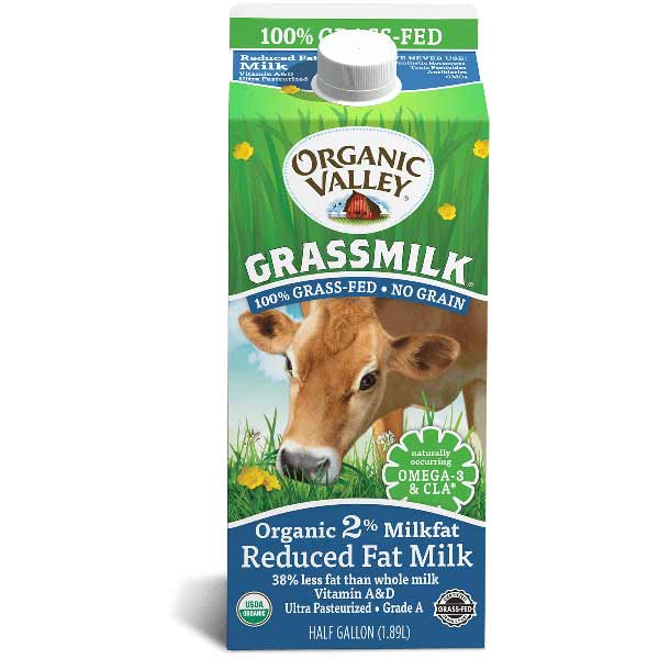 Organic Valley Organic Grassmilk 2% Reduced Fat Milk, Half Gallon