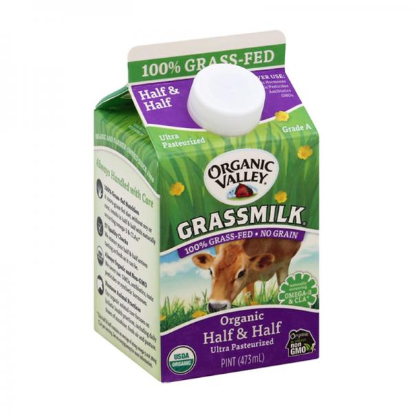 Organic Valley Organic Grassmilk Half & Half, 1 Pint