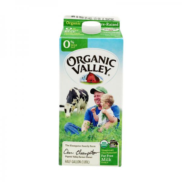 Organic Valley Organic Fat-Free Milk, Half Gallon