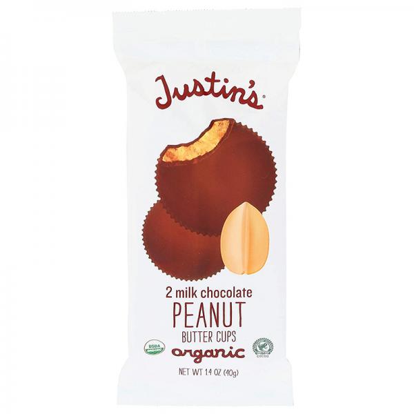 Justin's Organic Milk Chocolate Peanut Butter Cups 1.4oz (Pack of 12)