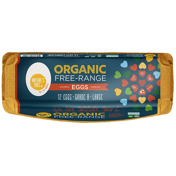 Nature's Yoke Grade a Free Range Organic Large Brown Eggs