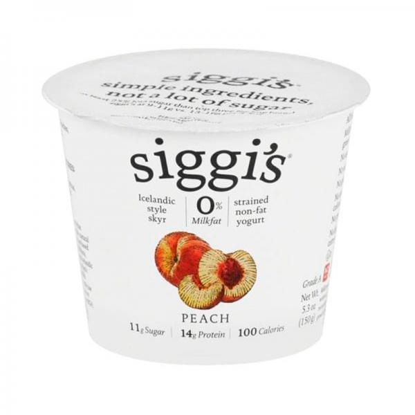 Siggis Skyr Peach Icelandic Style Yogurt, 5.3 Ounce - 12 per case