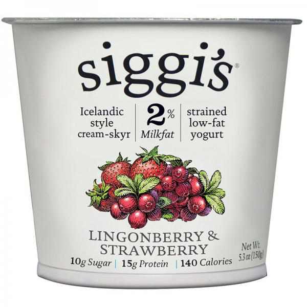 Siggis Icelandic Style Strained Low-fat Lingonberry and Strawberry Yogurt, 5.3 Ounce (Pack Of 1)
