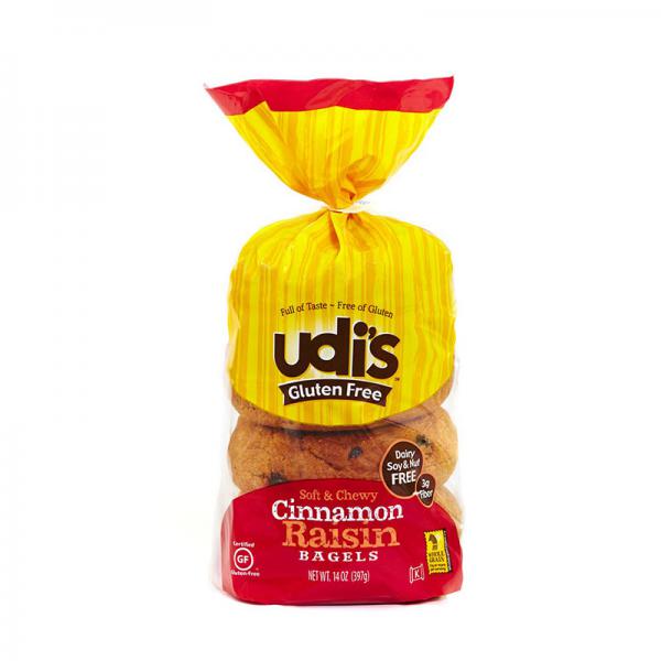 Udi's Gluten Free - Bagel Cinnamon Raisin 4.00 ct